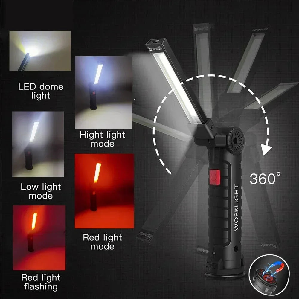 LED Work  Flashlight Lamp With Magnetic Hook