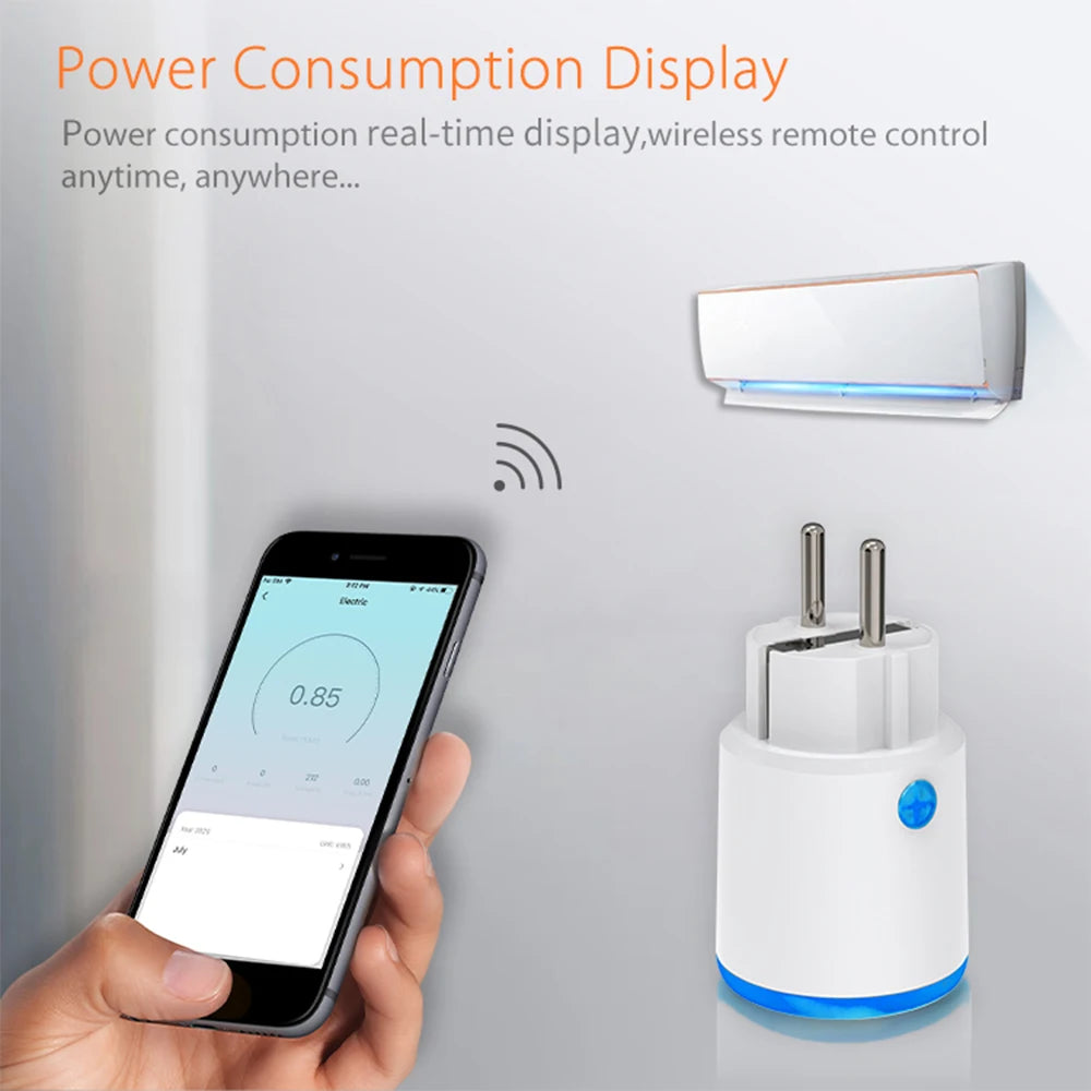 Smart Zigbee Plug Socket 3680W 16A Power Energy Monitoring Timer Switch