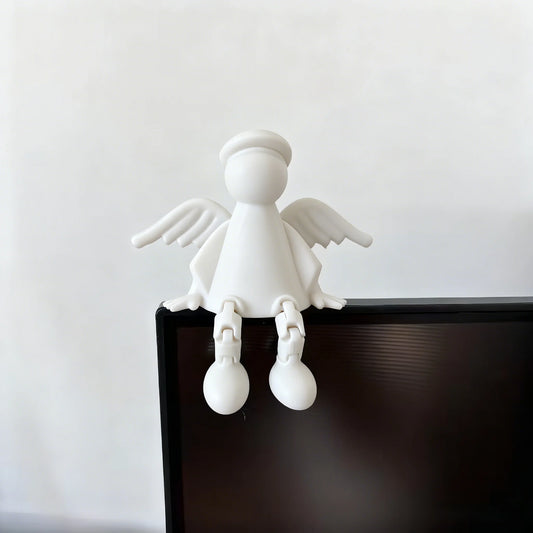 3D Printed Angel Figurine with Wings - Durable Plastic Christmas Decor for Home, Car, Desk. Ideal Gift for All