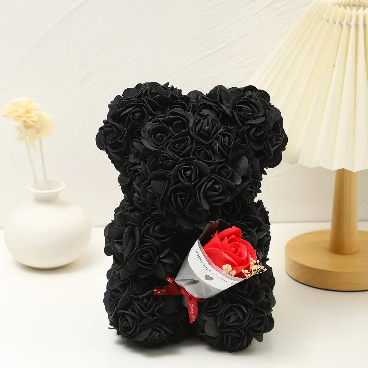 Foam rose teddy bear carry bouquet. Ideal for weddings, Mother's Day, thank you to nurses/teachers or other celebrations!