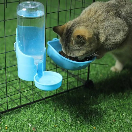 Large Capacity Plastic Pet Food & Water Feeder – Removable, Washable Hanging Drinking Fountain for Small Pets