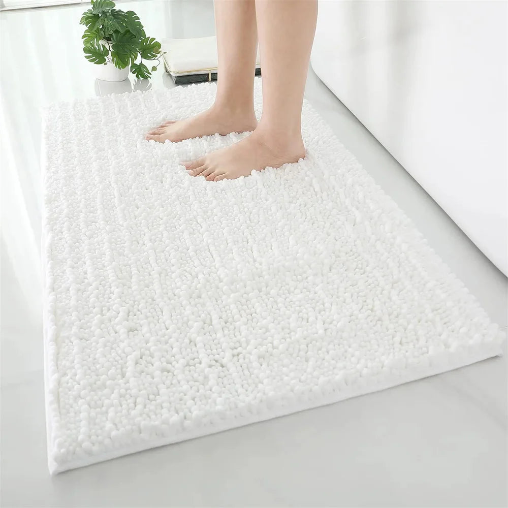 Olanly Super Absorbent Bathroom Rug Luxury Chenille Bath Mat Plush Non-slip Shower Mat Bathroom Carpet Welcome Deal Floor Mats