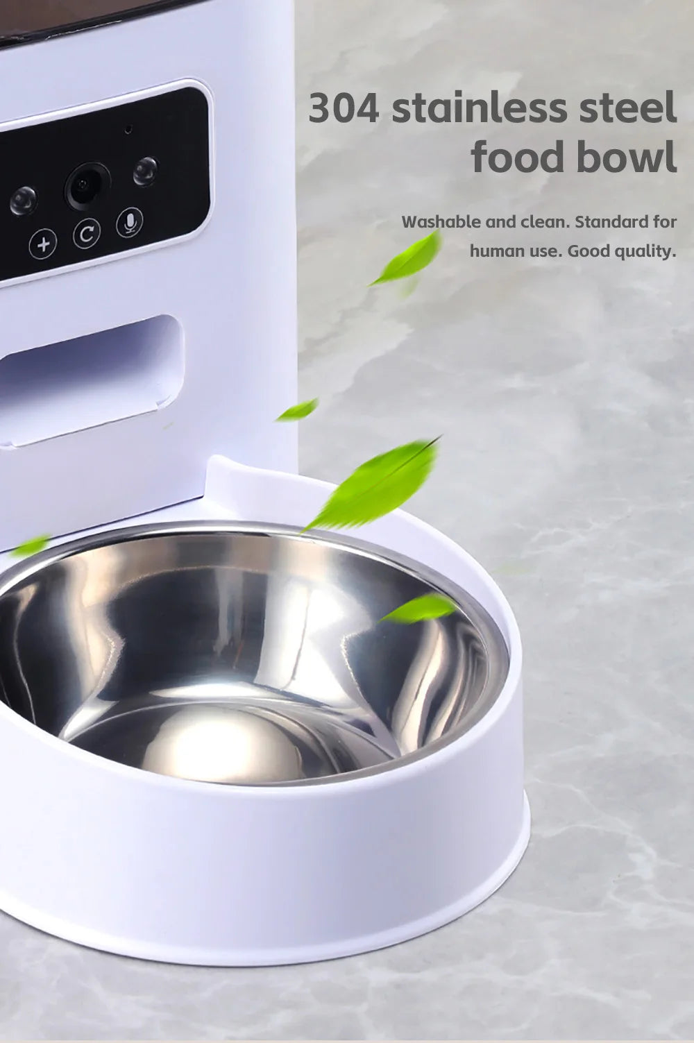 5L Smart Automatic Pet Feeder with Camera – WiFi Cat & Dog Food Dispenser with Timed Portions and Stainless Steel Bowl
