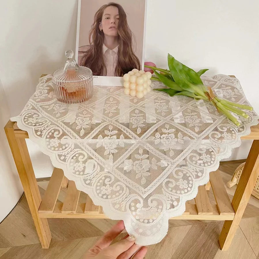 100% Polyester Embroidered Lace Table Cloth