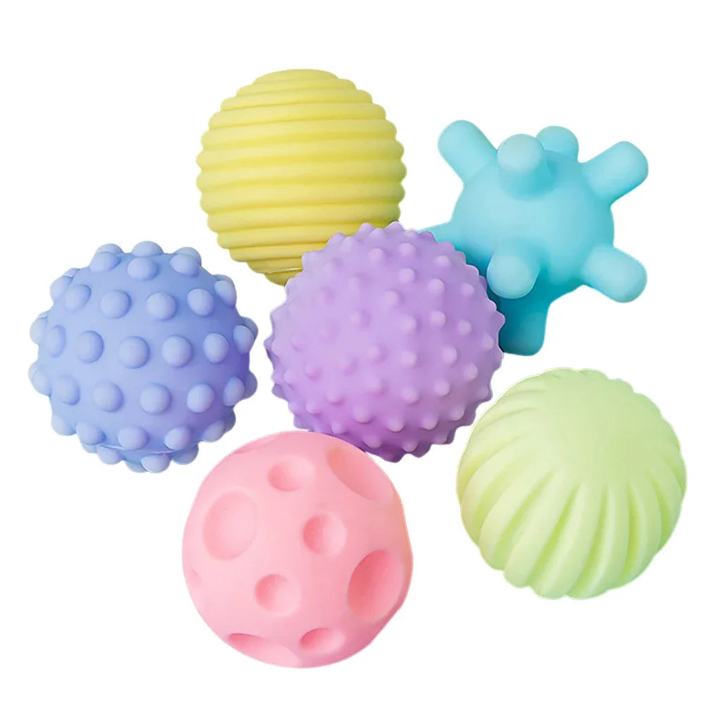 6PCS Textured Sensory Balls for Baby Play 6 12 Months Montessori Activity Soft Multi Ball Shower Toys Children Best Gift
