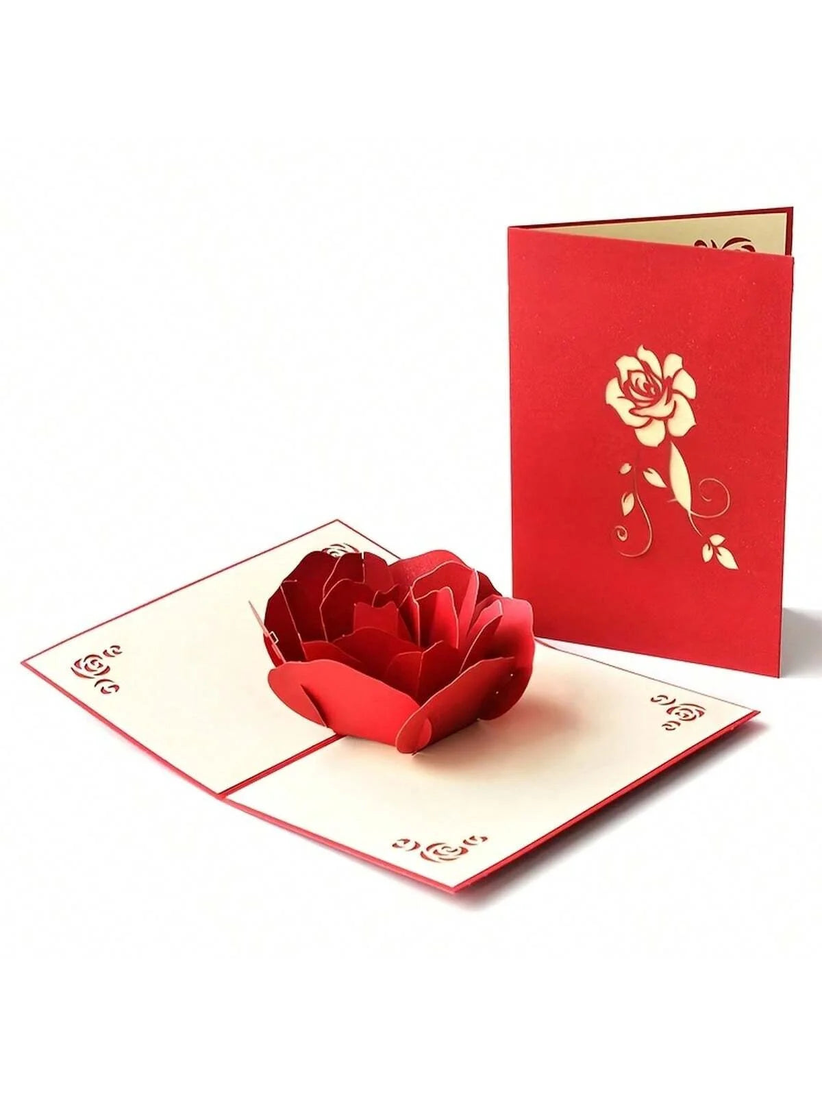 3D Pop-Up Happy Birthday Rose Card - Perfect for Anniversaries, Mother's Day, Weddings - Greeting Women,Youngsters with Envelope