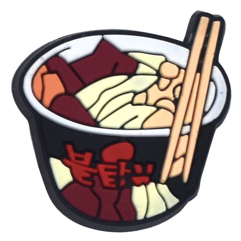 1PCS Cartoon Snack Shoe Charm – PVC Food & Drink Button for Slippers, Bags, and DIY Decor