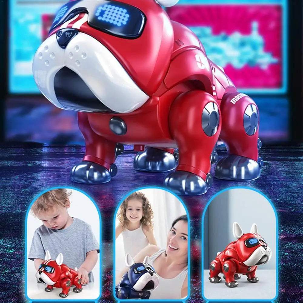 Dance Music Bulldog Robot Intelligent Interactive Dog With Light Toys For Children Kids Early Education Baby Toy Boys Girl