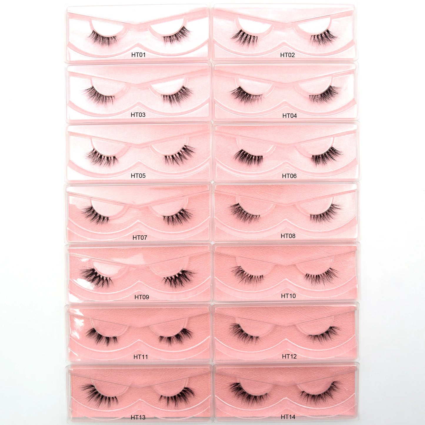 Visofree 3D Mink Half Lashes – Natural Long False Eyelashes with Clear Band, Handmade HT04