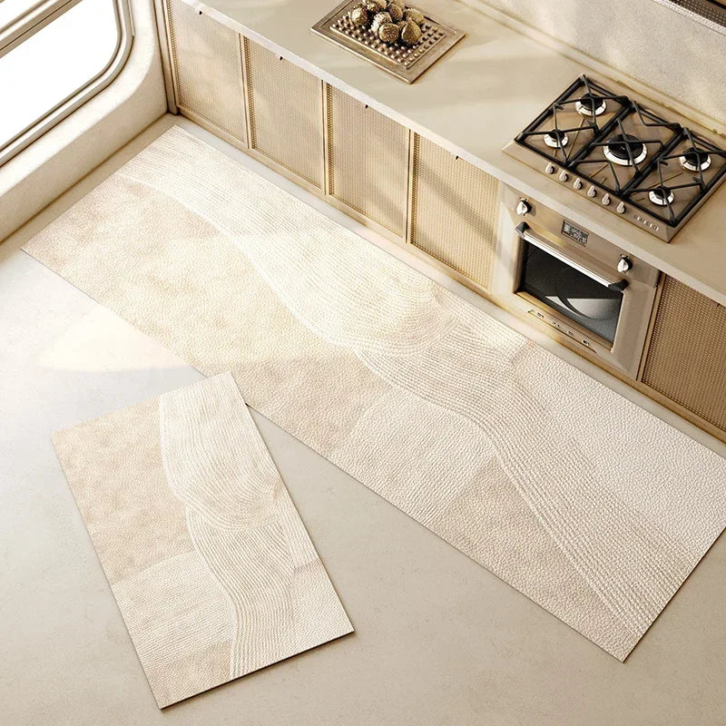 Carpet for Kitchen Floor Mat Pvc Waterproof Oil-proof Leather Rug Anti-slip Foot Mats Home Decoration