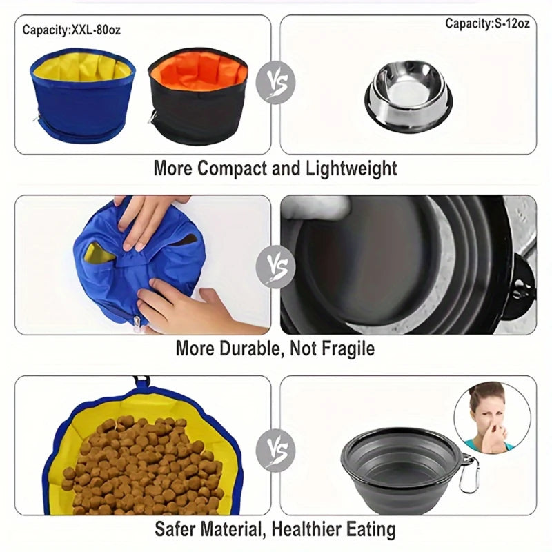 Portable Collapsible Pet Water Food Feeder Bowl