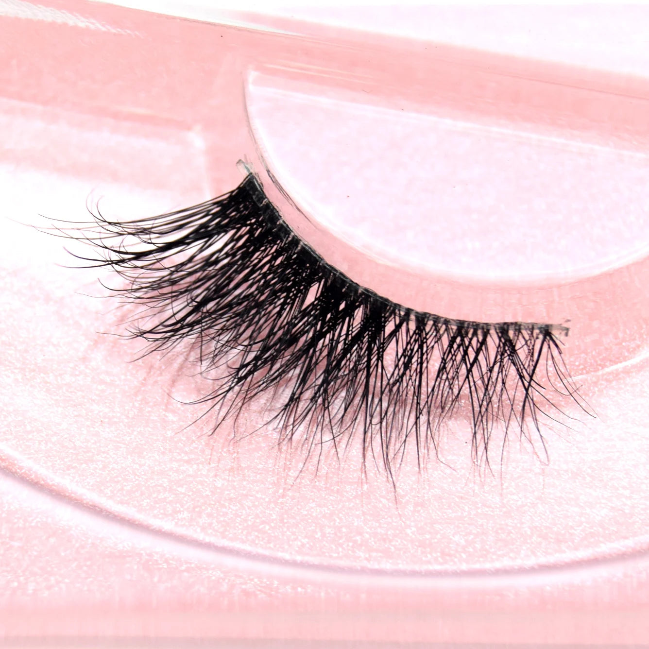 Visofree 3D Mink Half Lashes – Natural Long False Eyelashes with Clear Band, Handmade HT04