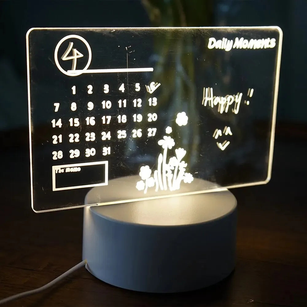 Handwritten Message Board LED Night Light USB Rechargeable Warm Light Kids Girlfriend Gift Home Decor Rewritable Note Pad Lamp