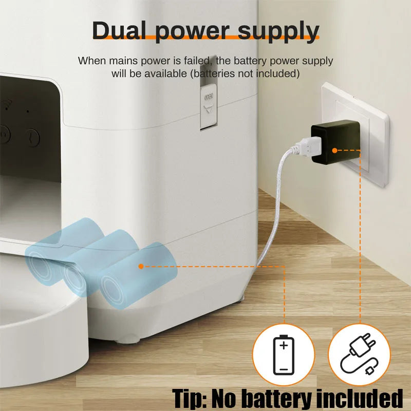 2L Pet Feeder Intelligent Automatic Pet Feeder Wifi Application Smart Dry Food Pet Cat Bowl Dog Bowl Home Pet Supplies