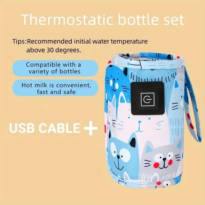 USB Milk & Water Warmer – Portable Bottle Heater and Insulated Bag for Travel, Stroller, and Baby Feeding