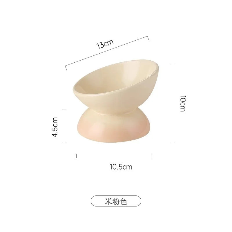 Ceramic Tilted Cat Bowl