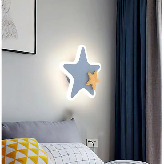 Cartoon LED Rocket & Moon Wall Lamp – Kids Night Light Bedroom Decor