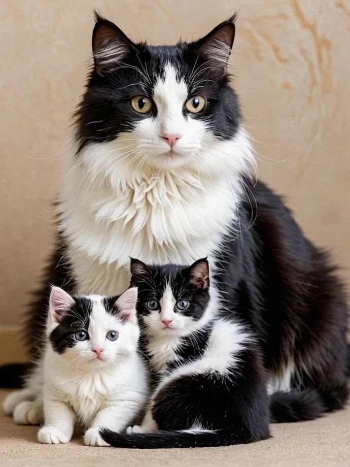 New Cow Cat 5D DIY Diamond Painting Kit Black and White Cats Portrait Diamond Embroidery Mosaic Carft Rhinestone Gift Home Decor