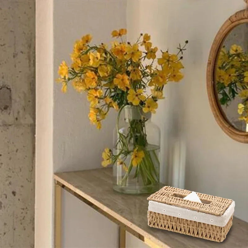 Creative Handmade Rattan Tissue Box