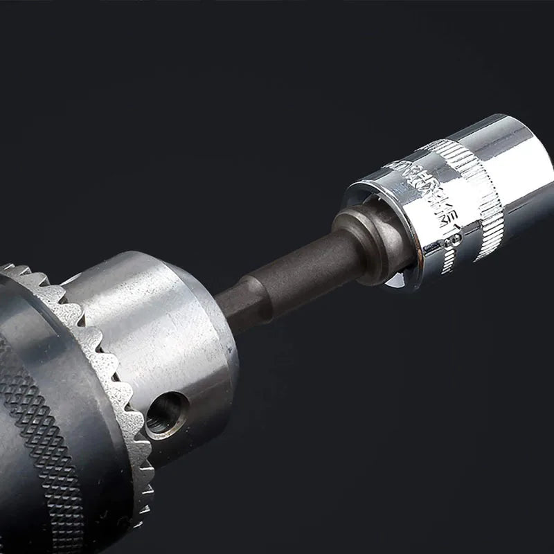 1/4 Hex Shank Convert Socket Adapter for Impact Drill to Wrench Driver Square Converter Bit Conversion Joint Extension Rod Set