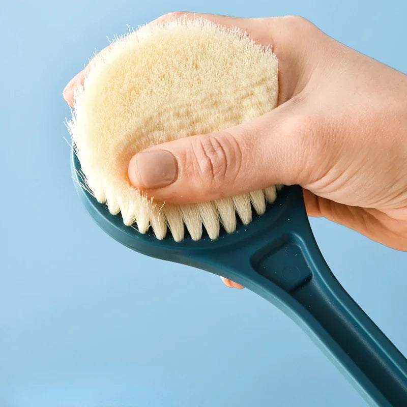 Bathroom Body Brush Kit with Long Handle: Soft-Hair Brush, Back Scrubber & Shower Massage Tool