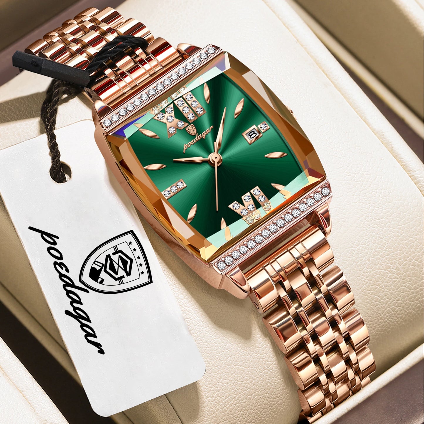 POEDAGAR Top Exquisite Woman Watches High Quality Date Fashion Waterproof Ladies Watch Stainless Steel Women's Quartz Wristwatch