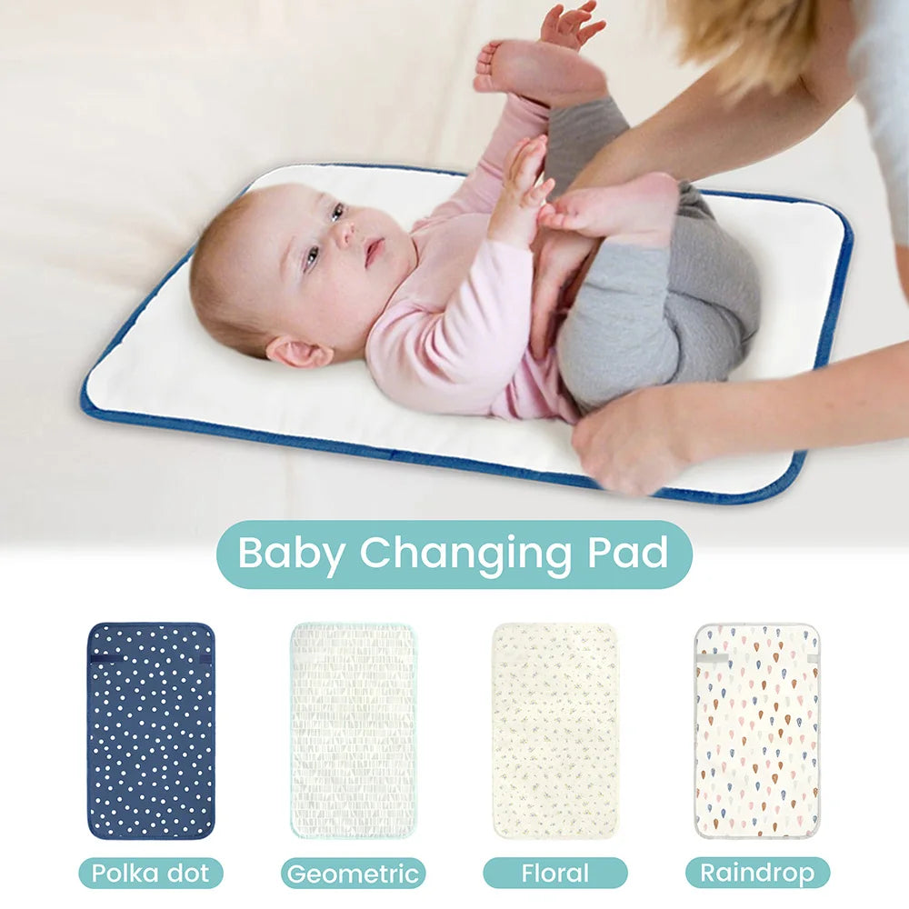 Portable Diaper Changing Pad, Easy Wipe Clean - Foldable Waterproof Baby Changing Mat, Infant Travel Essential
