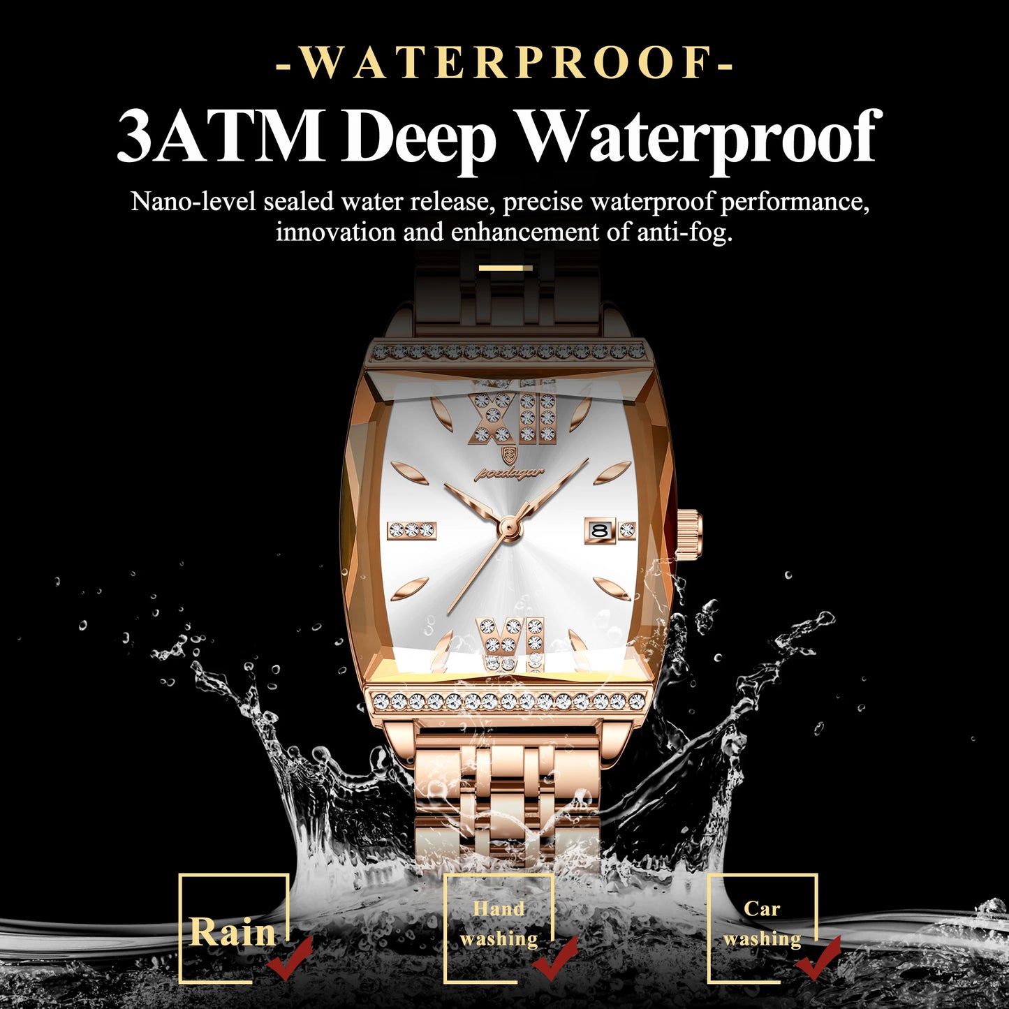 POEDAGAR Top Exquisite Woman Watches High Quality Date Fashion Waterproof Ladies Watch Stainless Steel Women's Quartz Wristwatch