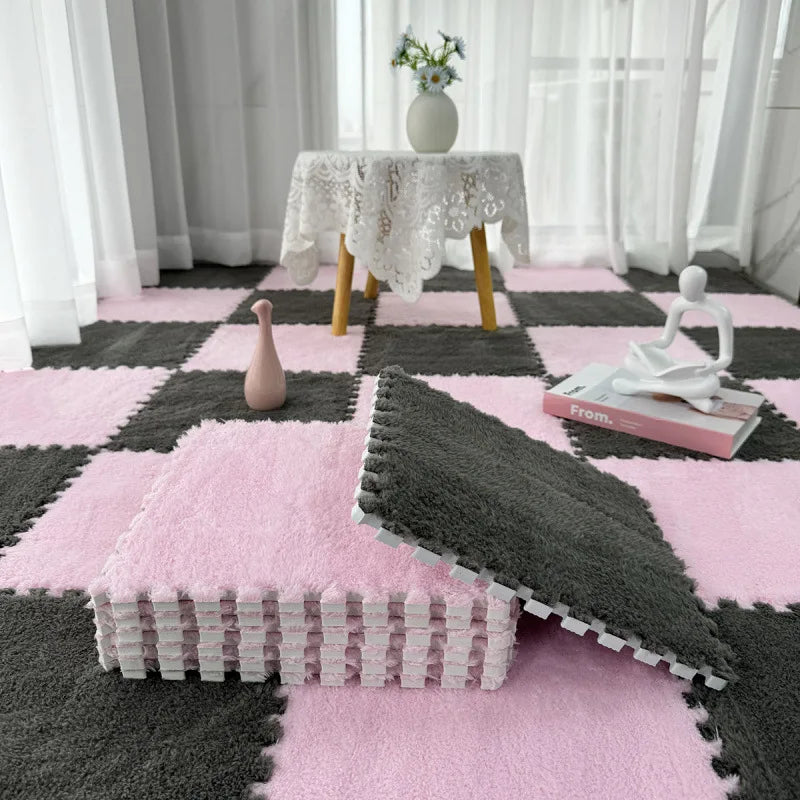 30X30X1cm Soft Plush Children's Mat Baby Toys Eva Foam Puzzle Carpet Warm Children Play Mats Interlocking Rugs Infant Carpet
