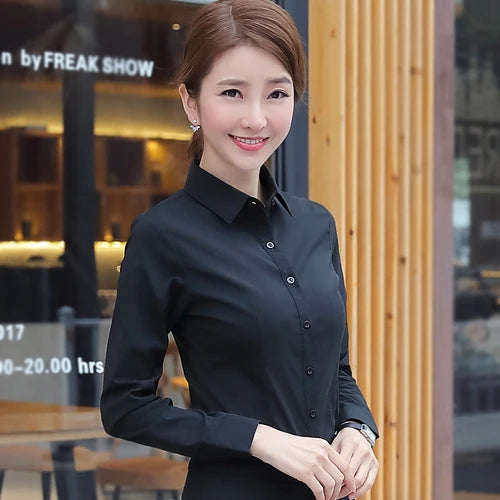 White Long Sleeve Shirt Blouse