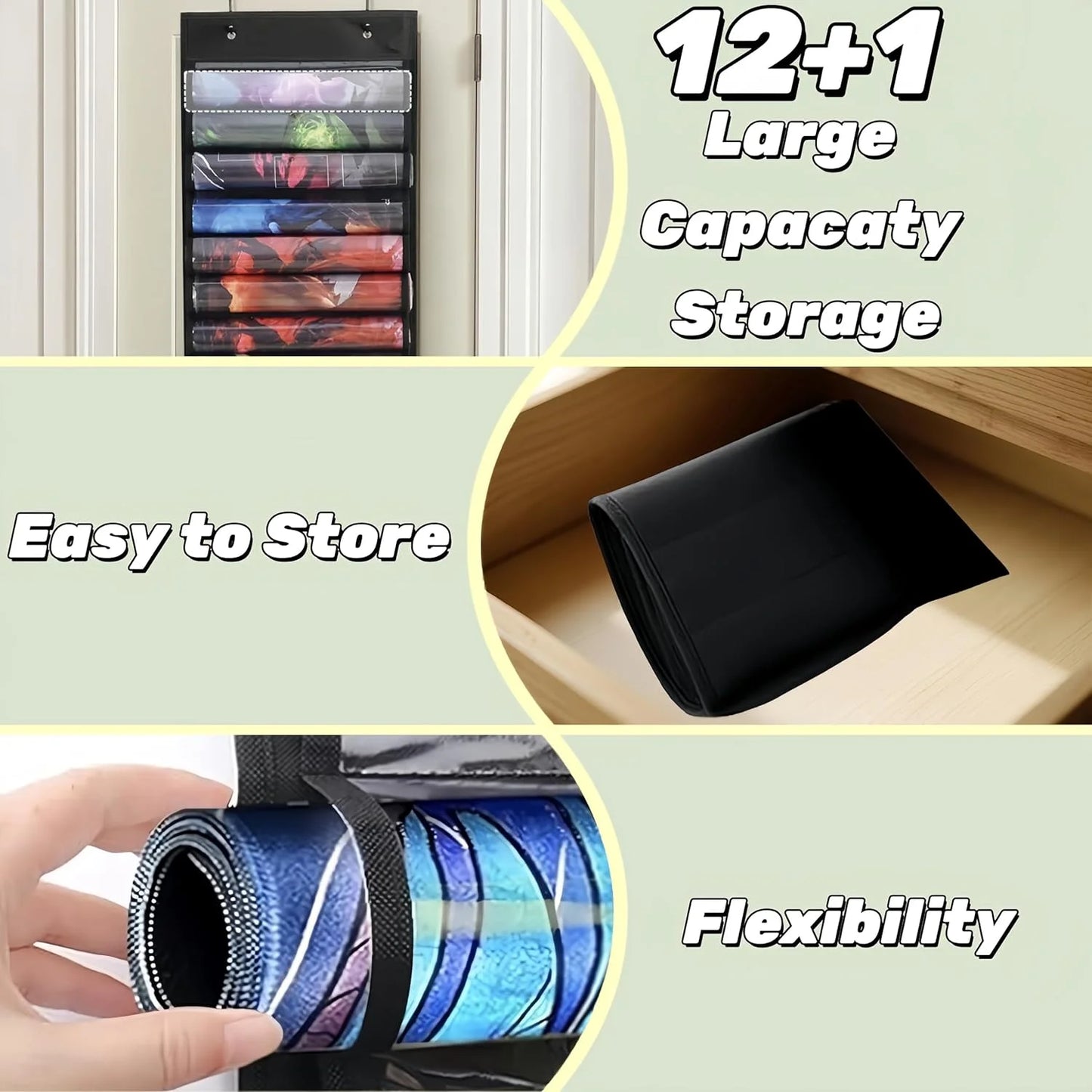 Playmat Holder - Portable Organiser Rack for TCG/RPG Mat, Compact Storage Solution for MTG & Collectible Game Mats with 2 Hooks