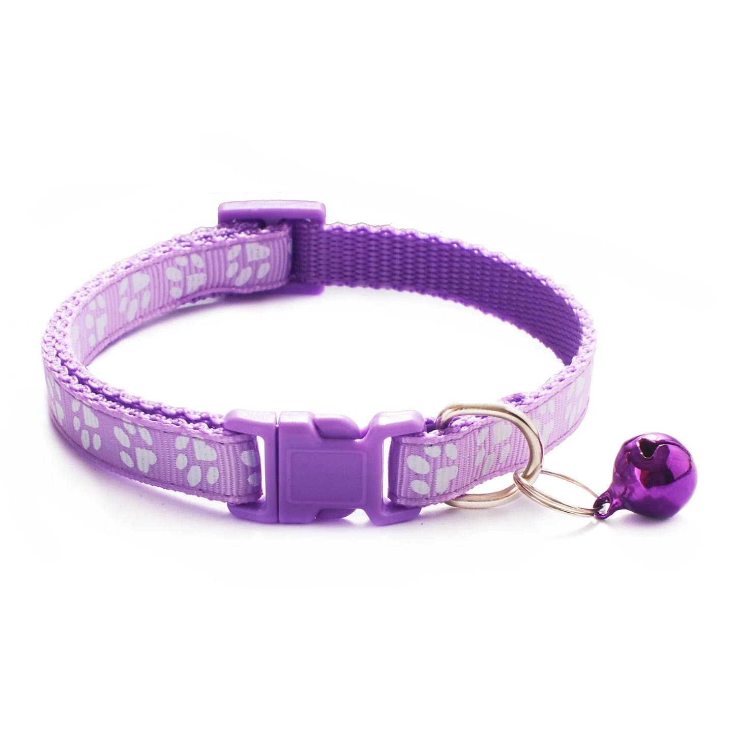 HABO Adjustable Pet Collar with Bell – Colorful Cartoon Footprint Necklace for Dogs, Puppies, Cats, and Kittens