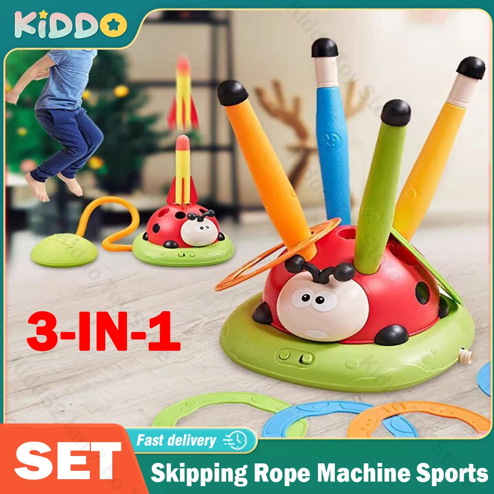 3-In-1 Skipping Rope Machine Kid Sports Toys Ferrule Game Training Toy Parenting Indoor Outdoor Games Learning Educational Toys