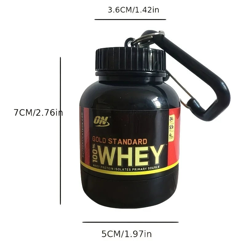 100ML Outdoor Protein Powder Container With Whey Keychain