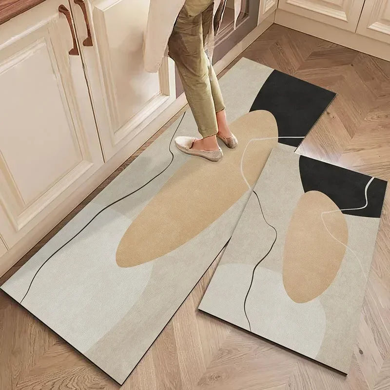 Carpet for Kitchen Floor Mat Pvc Waterproof Oil-proof Leather Rug Anti-slip Foot Mats Home Decoration