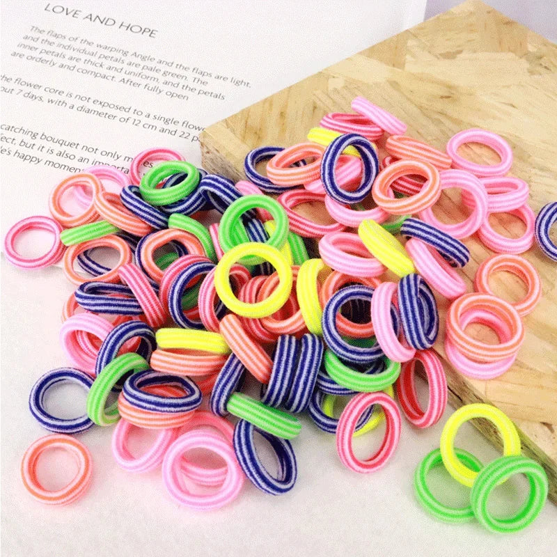 200Pc Colorful Nylon Elastic Hair Bands