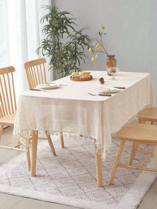 Retro Style Linen Square Table Cloth