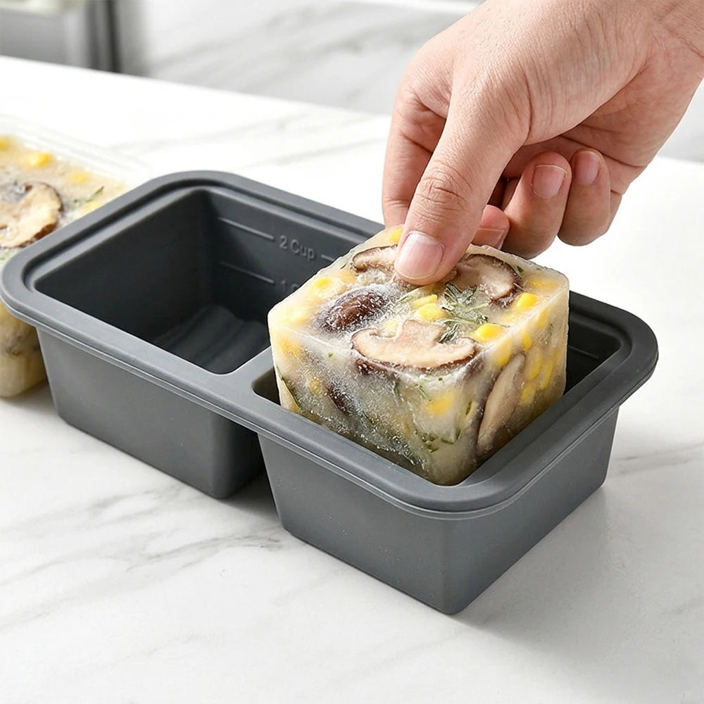 2/3/4 Cavity Silicone Ice Cream Mold with Lid Giant Large Freezer Tray BPA Free Food Storage Container Popsicle Maker Tool DIY