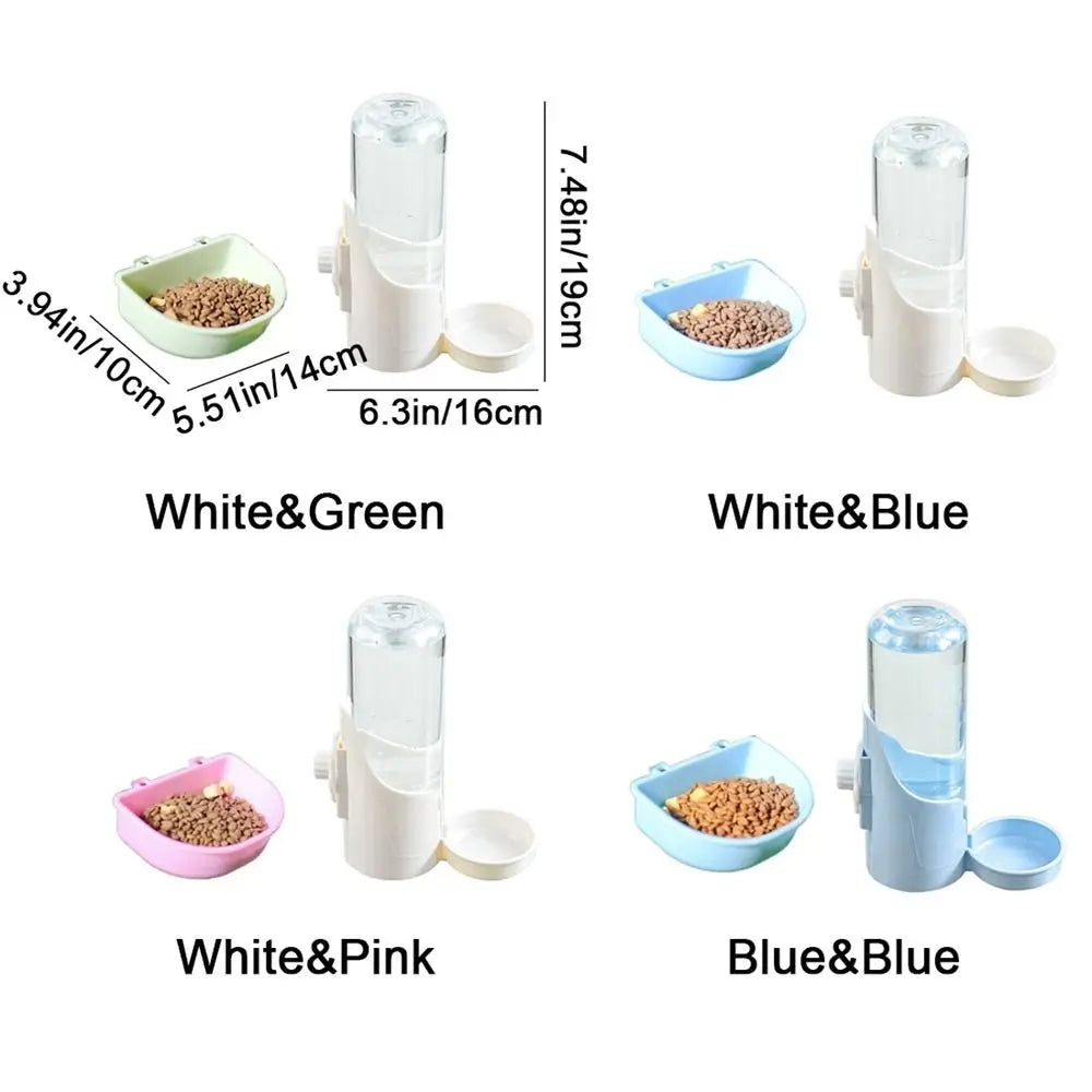 Large Capacity Plastic Pet Food & Water Feeder – Removable, Washable Hanging Drinking Fountain for Small Pets