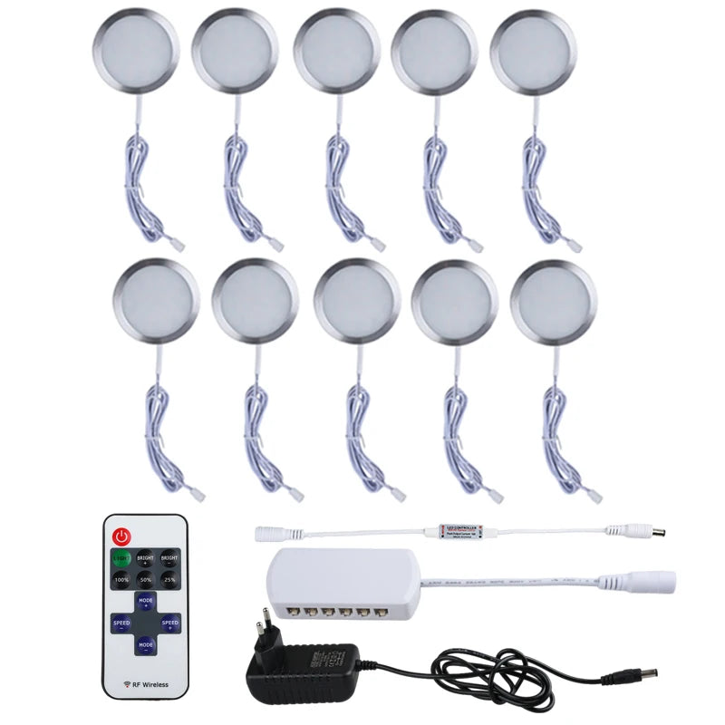 Under Cabinet LED Night Lights Display Case Closet Lamp Remote Control for Home Kitchen Showcase Wardrobe Cupboard Decoration