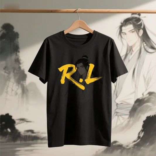 Anime Style Male Character RL Logo Grandmaster of Demonic Cultivation Men Top Clothing Graphic Printing Tee Casual Style T-shirt