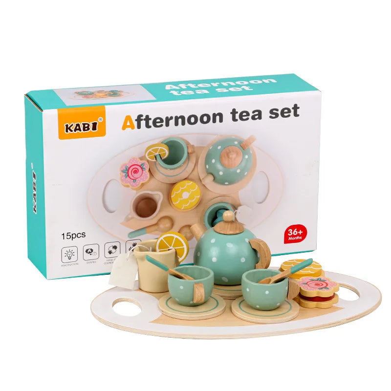 Wooden Kitchen Toys Pretend Toys Cutting Cake Play Set Food Kids Toys Montessori Tea Party Learning Educational Toys For Gifts