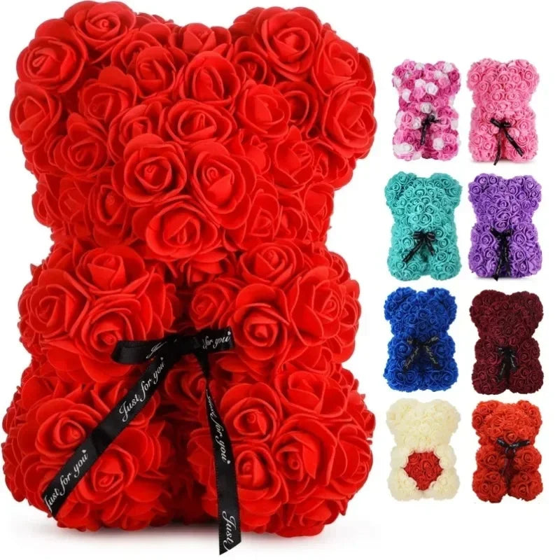 Flower Eternal Rose Teddy Bear for Mom Mother's Day Birthday Valentine's Day Anniversary Gifts & Decorations
