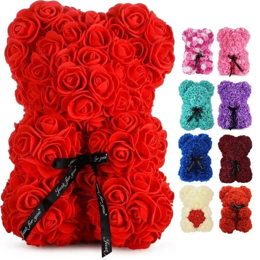 Flower Eternal Rose Teddy Bear for Mom Mother's Day Birthday Valentine's Day Anniversary Gifts & Decorations