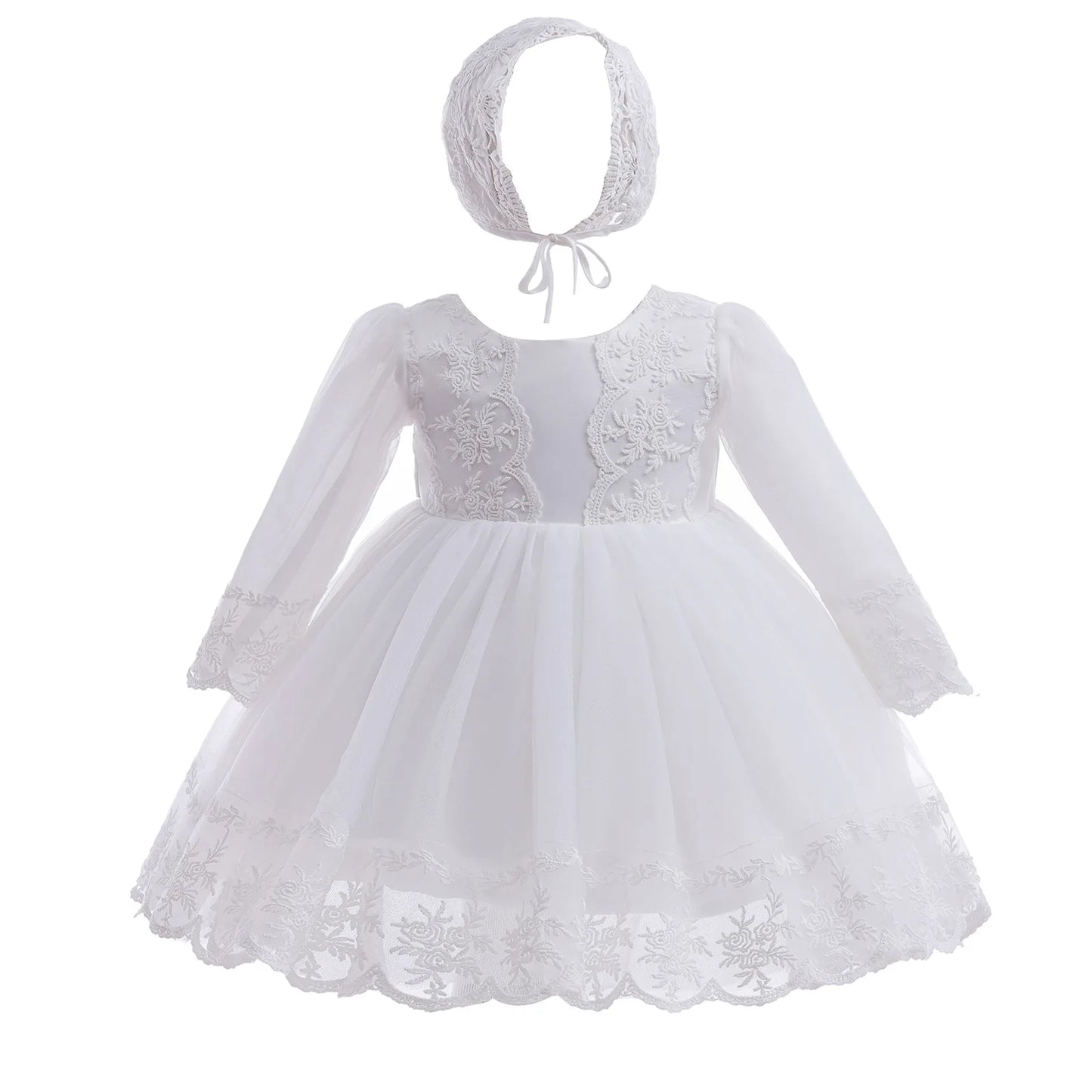 Hetiso Baby Girls Dress Long Sleeve Kids First Birthday Ball Gown Infant Dresses for Baptism Bridesmaid party 3-24 month