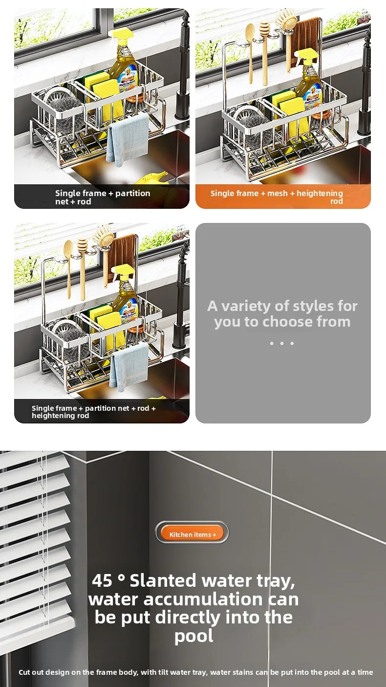 Stainless Steel Storage Shelf, Metal Kitchen Organiser Rack for Pantry, Bathroom, Office, Heavy Duty & Space Saving