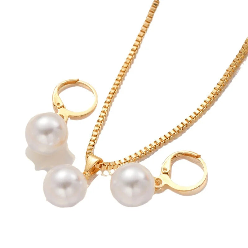 3Pc Pearl Jewelry Set