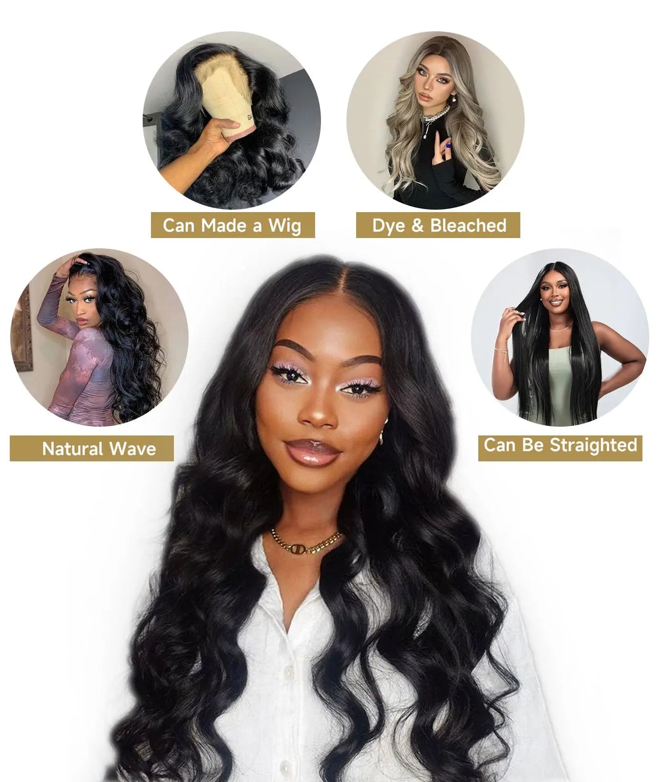 20 22 24 Inch Natural Black Body Wave 3 Bundles Brazilian Hair Water Wavy Weave Human Hair Bundles Hair Extensions For Women
