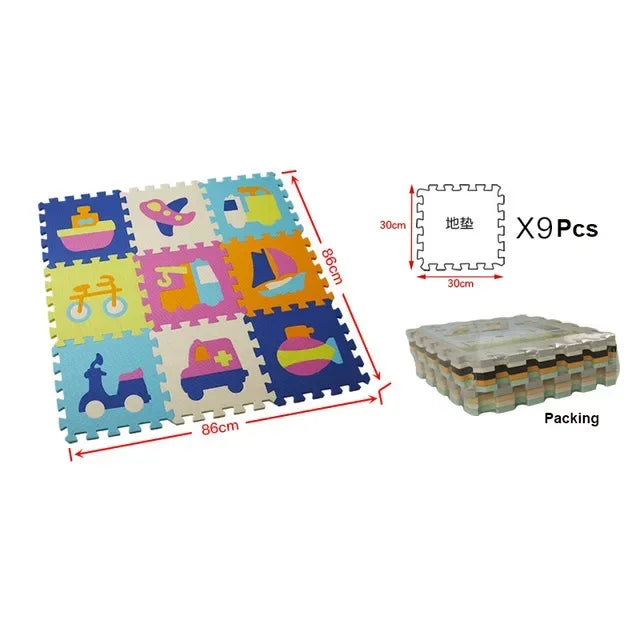 Baby Play Mat 30x30cm Kids EVA Foam Puzzle Carpet Interlocking Floor Tiles Educational Alphabet Numbers Activity Gam Floor Mats