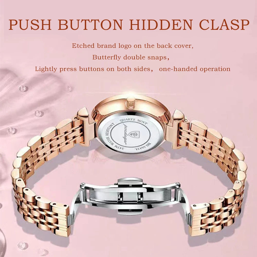 POEDAGAR Top Luxury Brand Woman Watch Waterproof Date Week Elegant Ladies Wristwatch High Quality Fashion Quartz Women's Watches